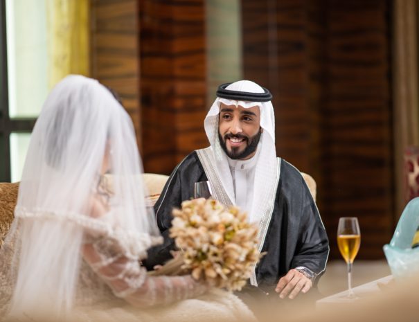 Bride and Groom in the suite