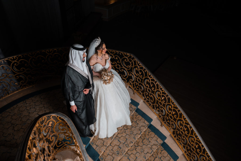 Bride and Groom in the wedding hall